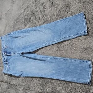 Chico's So Slimming Girlfriend Straight Leg Mid Wash Jean Size 12